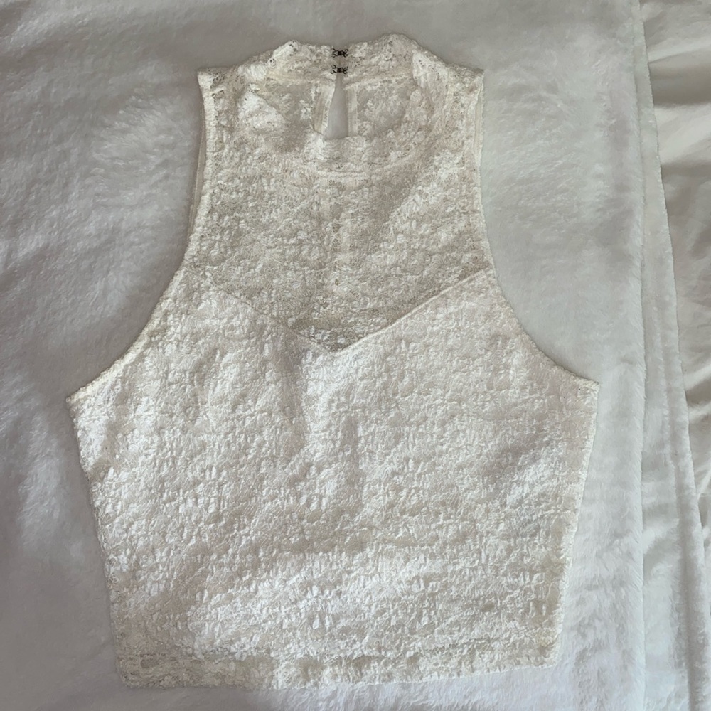 abercrombie & fitch white lace top